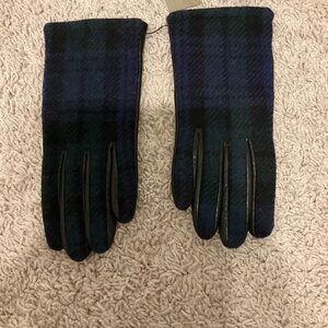 j.crew Leather gloves with Black Watch. size: S. color: black WATCH. item # F879